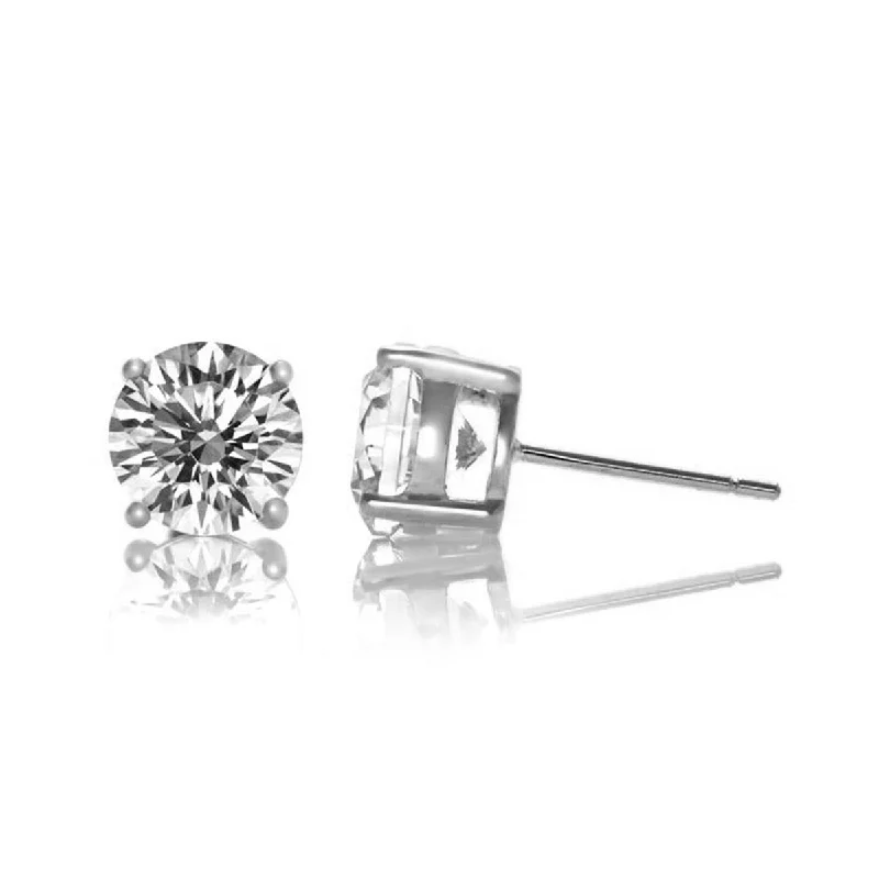 Victorian style earrings-Monfort Solitaire Stud Earrings