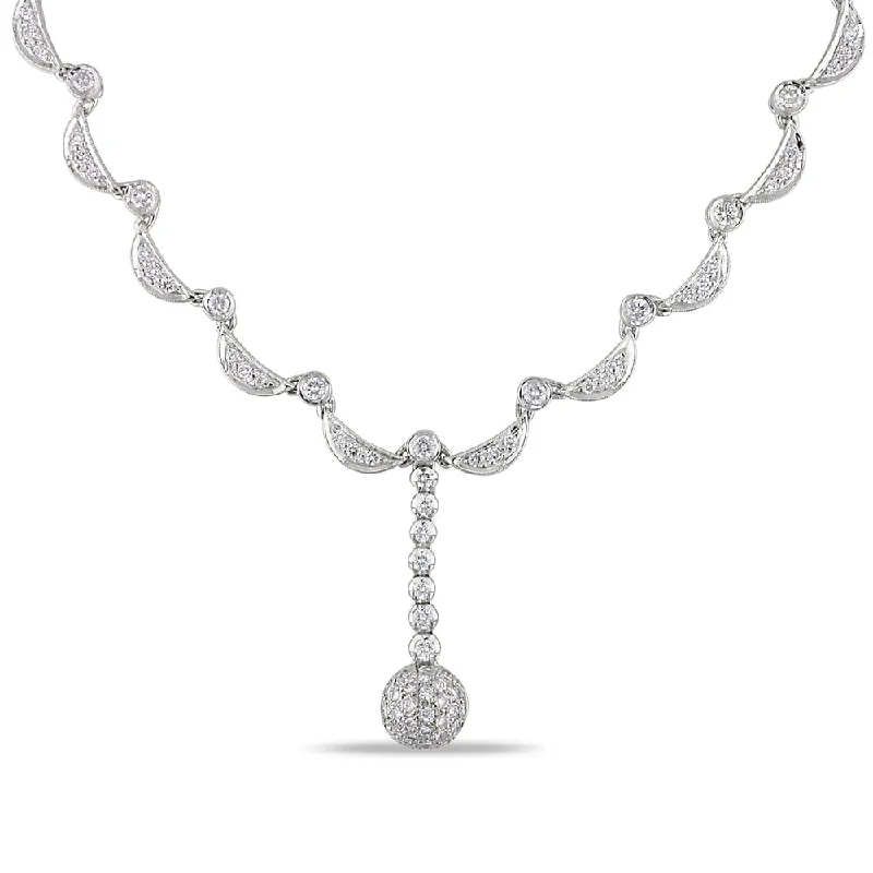 Onyx gem necklaces-Miadora Signature Collection 14k White Gold 2 3/4ct TDW Diamond Necklace